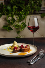 Delicious meat dishes close up