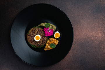 Delicious meat dishes close up