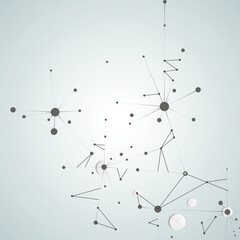 Vector connect lines and dots. Plexus background. Banner template for technology
