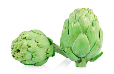 Fototapeta premium Green artichoke isolated on white background.