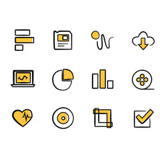 Set of business icons in doodle style. Vector Illustration can be used in education, bank, It, SaaS, finance, marketing and other business areas.