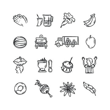 Paraguay culture themed rustic miscellaneous icons