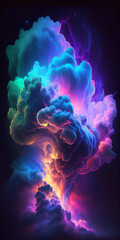 Cloud with electric colors made with generative AI