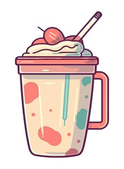 A cute icon of a milkshake