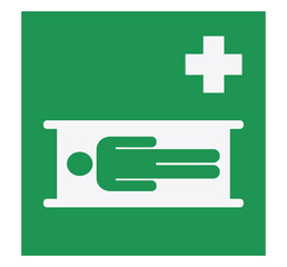 Isolated Stretcher Symbol. Concept of medical symbols.
