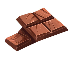 Dark chocolate slice, broken and stacked high