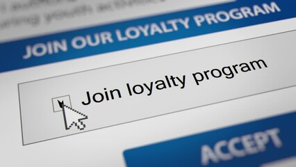 Animated Mouse Cursor Clicking "Join loyalty program" Checkbox

