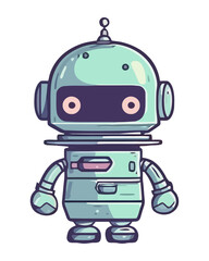 Obraz na płótnie Canvas Futuristic robot sketches cute blue android