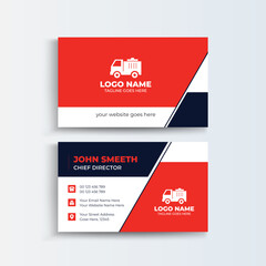 Double-sided creative Junk Removal business card template. Clean and simple modern business card, Modern simple light business card template with flat user interface.