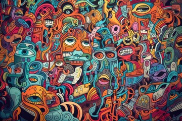 Colorful doodle art Generative AI