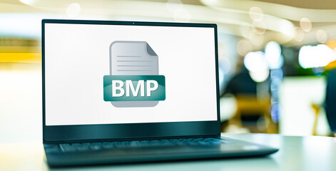 Laptop computer displaying the icon of BMP file