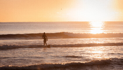 woman surfing in Australi