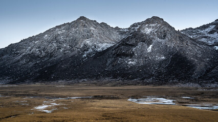 snow covered mountains
