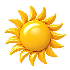 Fototapeta premium 3d sun icon isolated on transparent background. PNG. Generative AI