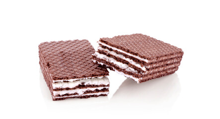 waffles on a white background