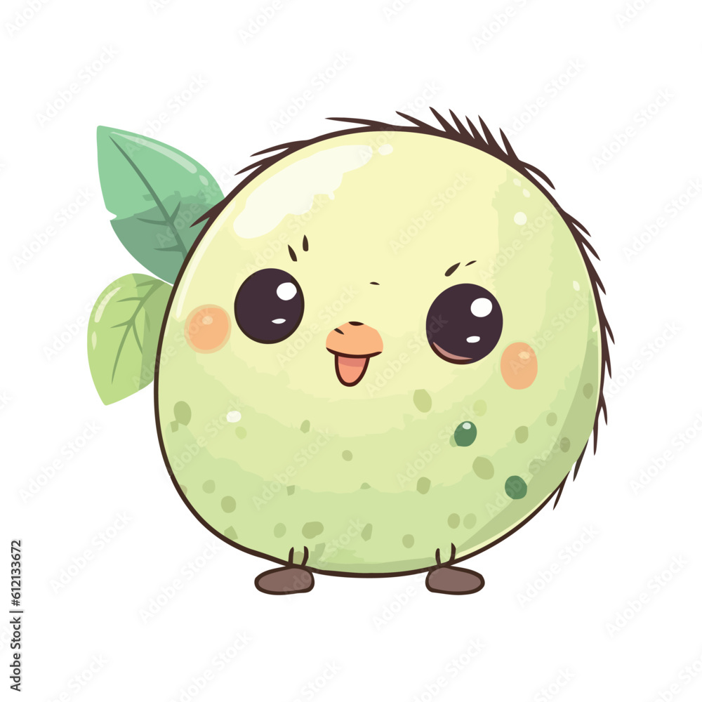 Poster cheerful cartoon character kiwi bird