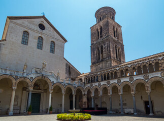 Fototapeta na wymiar Cloister of the Salerno Cathedral, Italy