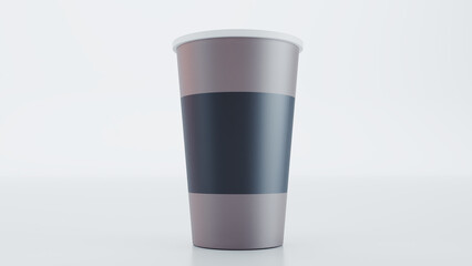 coffee paper cup mock-up isolated on white background, 3D render