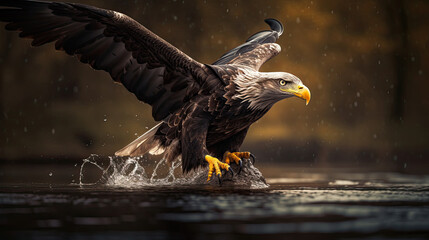 Talon out, the Bald Eagle has spotted its prey and diving down to hunt. Generative AI