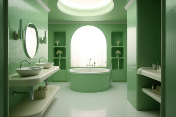 Fototapeta na wymiar Un elegante y original cuarto de baño