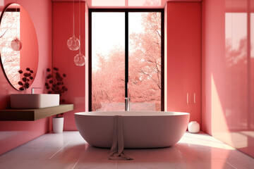 Naklejka na ściany i meble Un elegante y original cuarto de baño