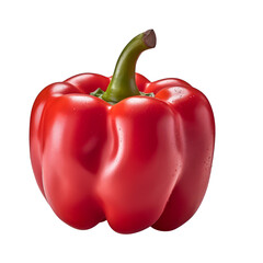 Delicious sweet red pepper isolated on transparent background, PNG, generative AI