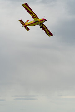 N-283SW Pilatus PC-6/350-H2 Porter airplane over the rhine valley in Switzerland