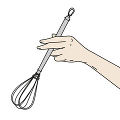 Hand delicately holding baking utensil icon
