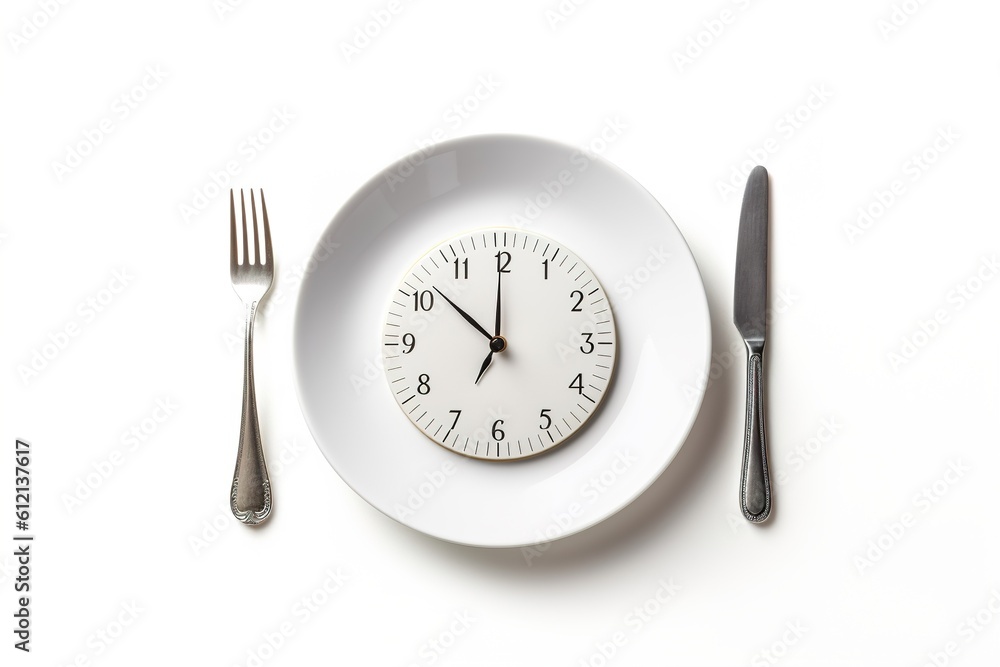 Poster intermittent fasting concept isolated on white background. generated by ai.