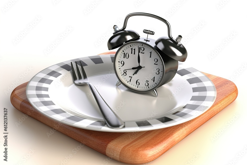 Poster intermittent fasting concept isolated on white background. generated by ai.