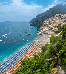 Wall murals Positano beach, Amalfi Coast, Italy Positano, a beautiful town on the Amalfi coast, to discover its corners, walking and going up to its magnificent viewpoints, Italy