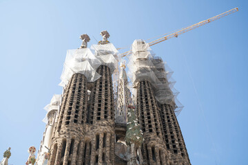 sagrada familia under construction, barcelona