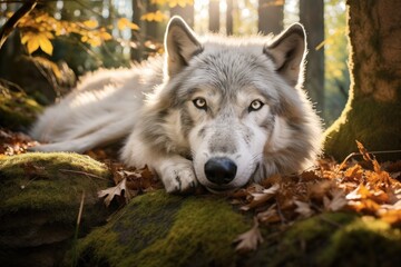 Wolf in the forest Generative AI