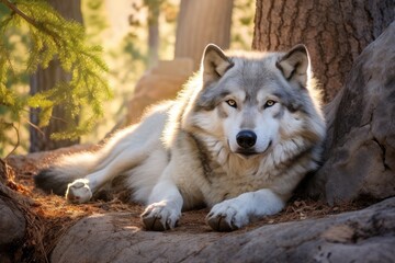 Wolf in the forest Generative AI