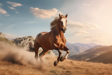 Obraz na płótnie Canvas A beautiful horse in a meadow Generative AI 
