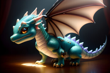 Fototapeta premium cute dragon, symbol of the year 2024, generative ai