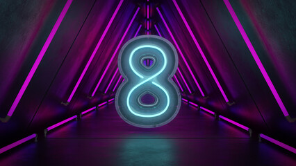 Neon Numbers in a Neon Tunnel