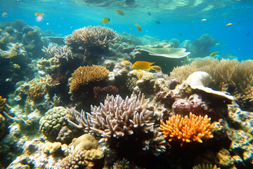 Naklejka na ściany i meble Vibrant Marine Life in the Great Barrier Reef, ai generated