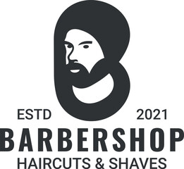 The logo is a combination of the letters B and Gentleman. suitable for barbershop Pro Vector