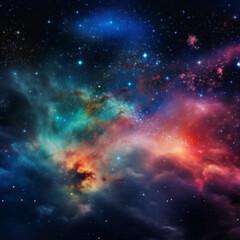 Fototapeta na wymiar Colorful nebula, wallpaper