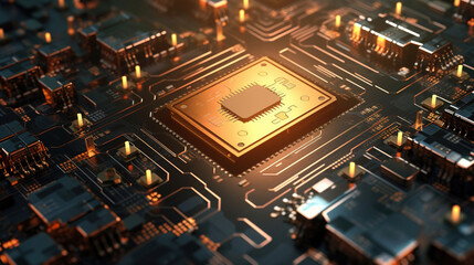 Computer chip. Semiconductor. Circuit board technology
