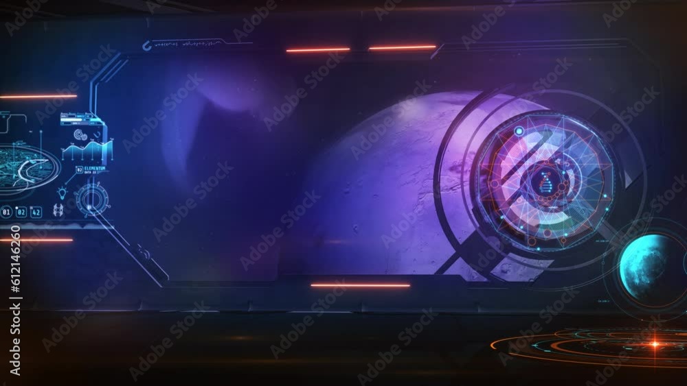 Poster the spaceship of the future is approaching the planet. 3d render