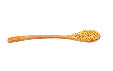 Golden flax seed  spoon on   transparent png