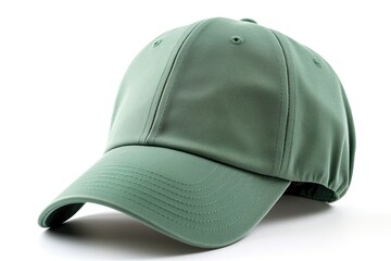 Green Baseball Cap - Blank Canvas Hat for Clothing Development - Clean Front View. Generative AI