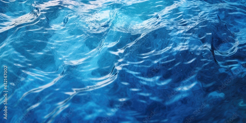Poster the close up of blue water surface abstract background textured. generative ai image aig30.