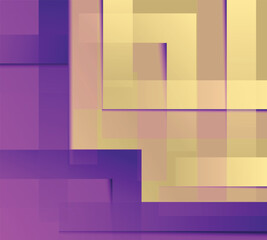  Purple and Golden abstract 3d modern background, Good for corporate brochures, Banners, Templates, Textured paper cut style