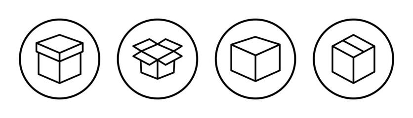 Box icon set illustration. box sign and symbol, parcel, package