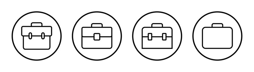 Briefcase icon set illustration. suitcase sign and symbol. luggage symbol.