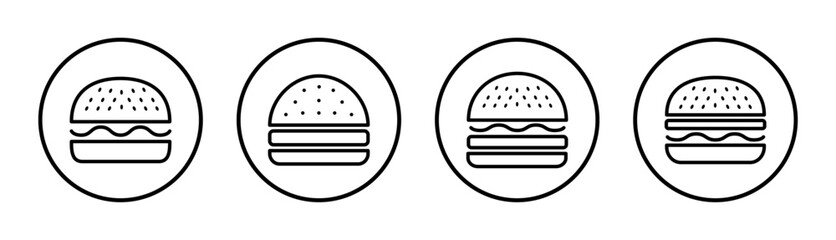 Burger icon set illustration. burger sign and symbol. hamburger