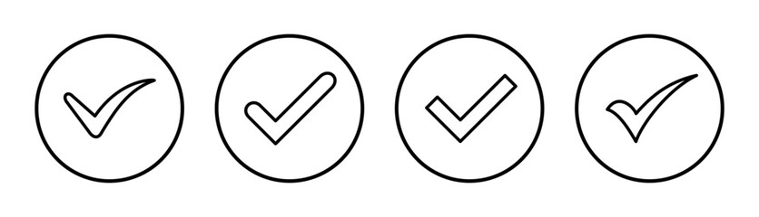 Check mark icon set illustration. Tick mark sign and symbol